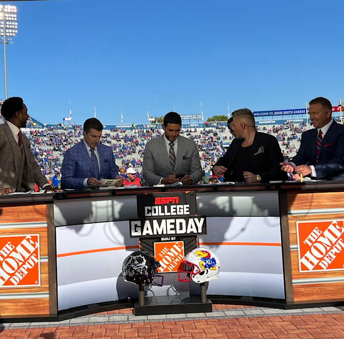 ESPN College GameDay at the TCU/KU game.